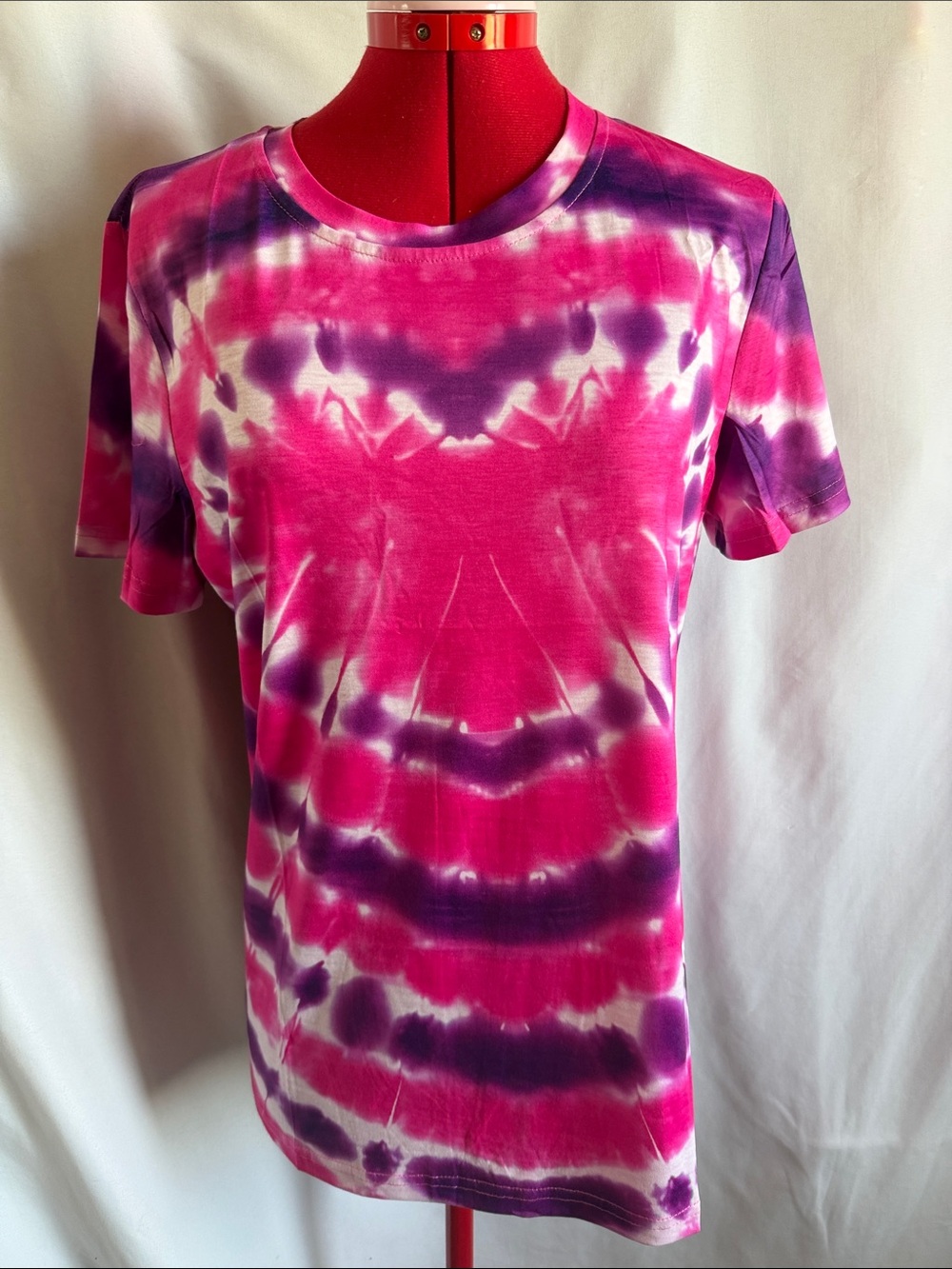 Women’s Pink & Purple Tie-Dye Short Sleeve Tee